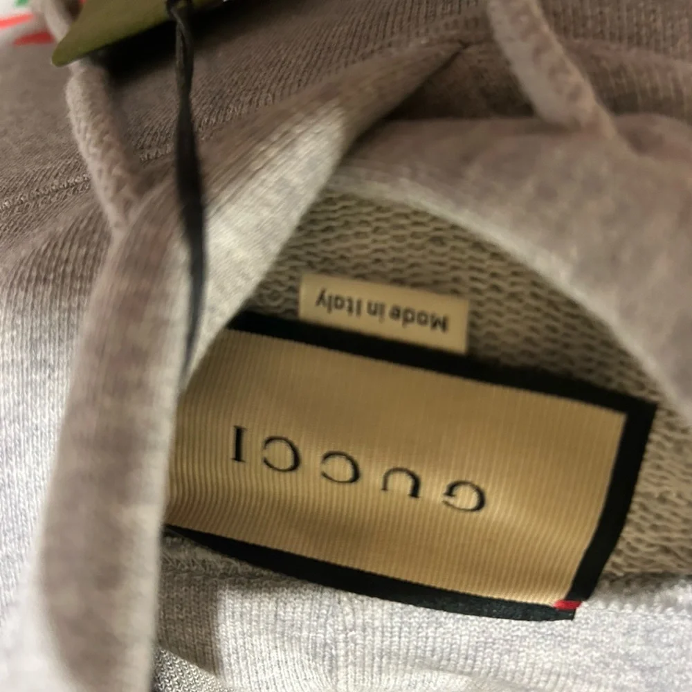 Men's Gucci chain, print logo, cotton hoodie size large made in Italy